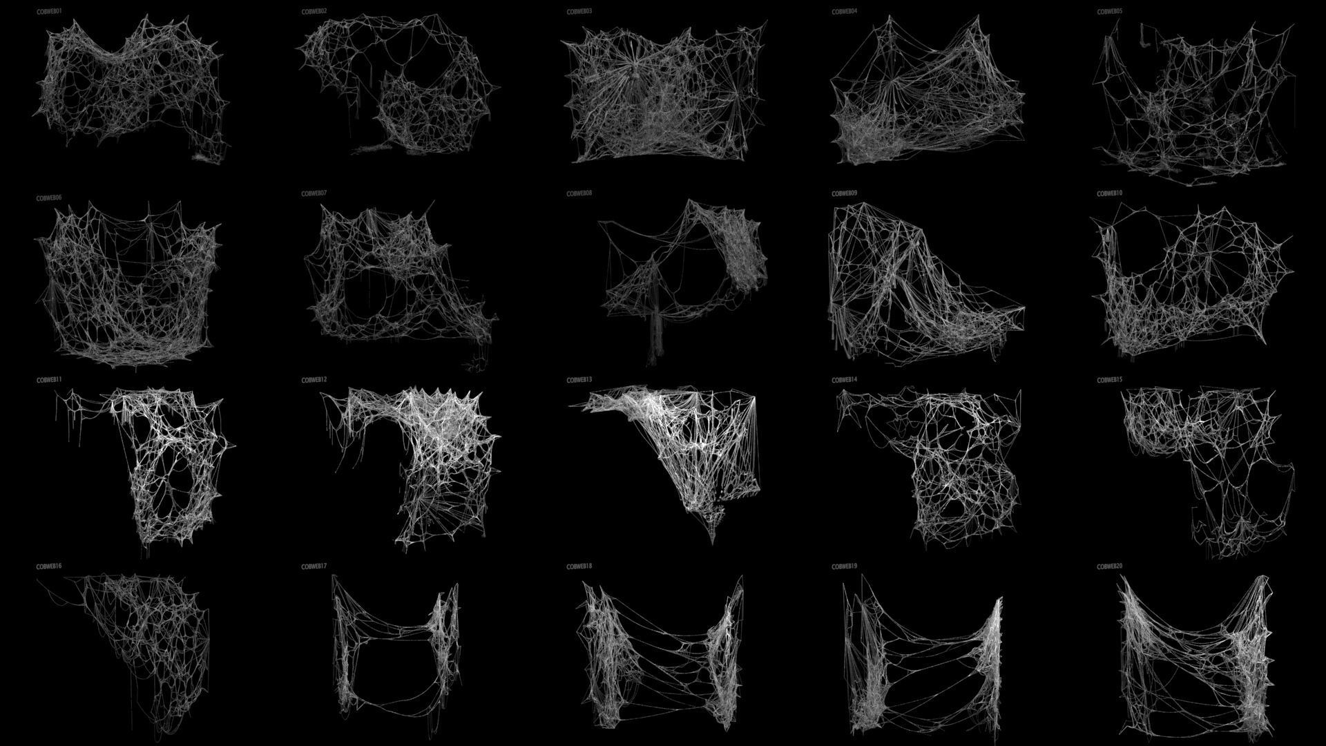 Cobwebs Collection open door with spider webs 3D model_1