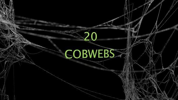 Cobwebs Collection open door with spider webs 3D model