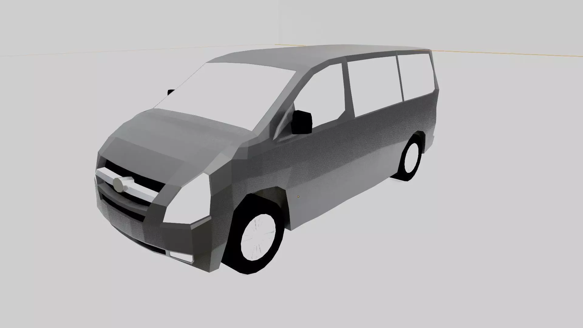 MPV model low poly van Low-poly 3D model_0