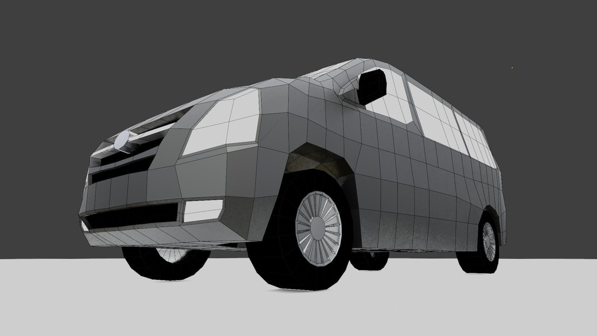MPV model low poly van Low-poly 3D model_9