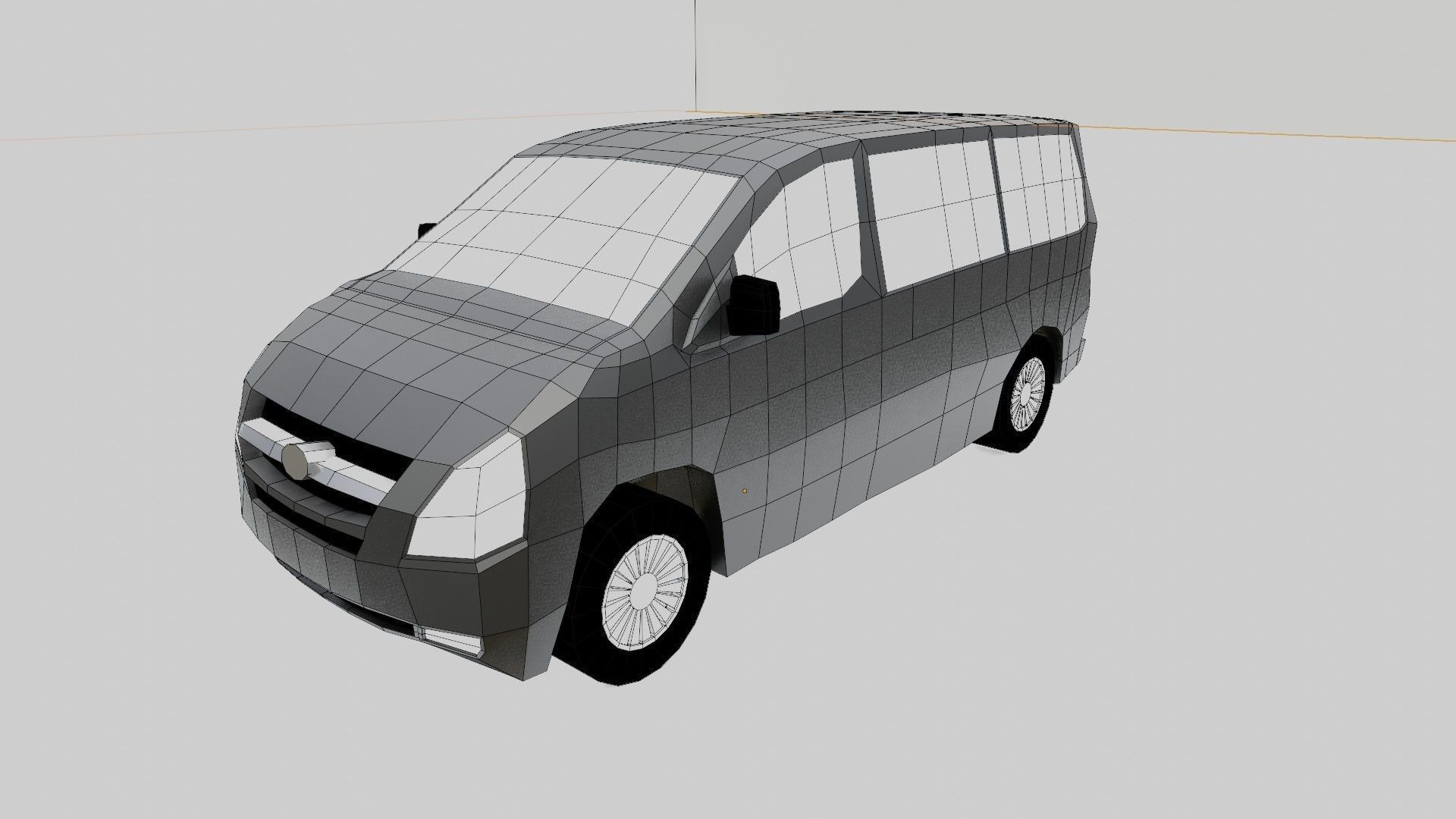 MPV model low poly van Low-poly 3D model_1