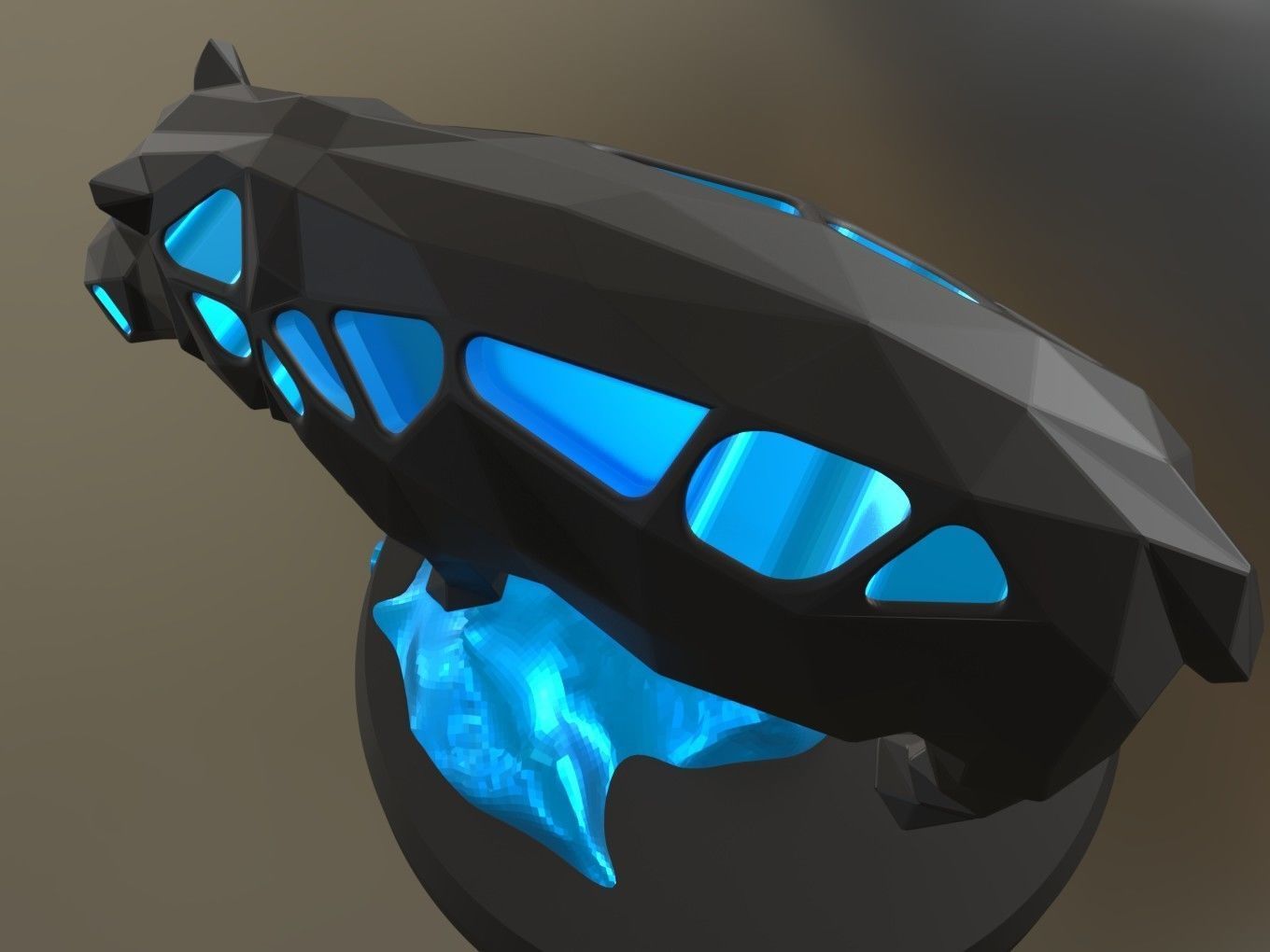 Voronoi Hippo Rock 3D print model_4