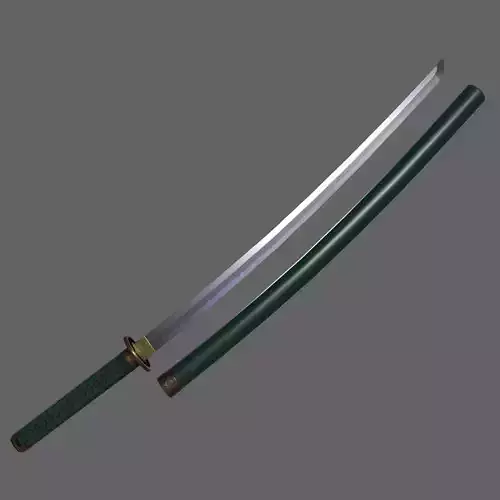 PBR Katana Japanese Sword Green V2