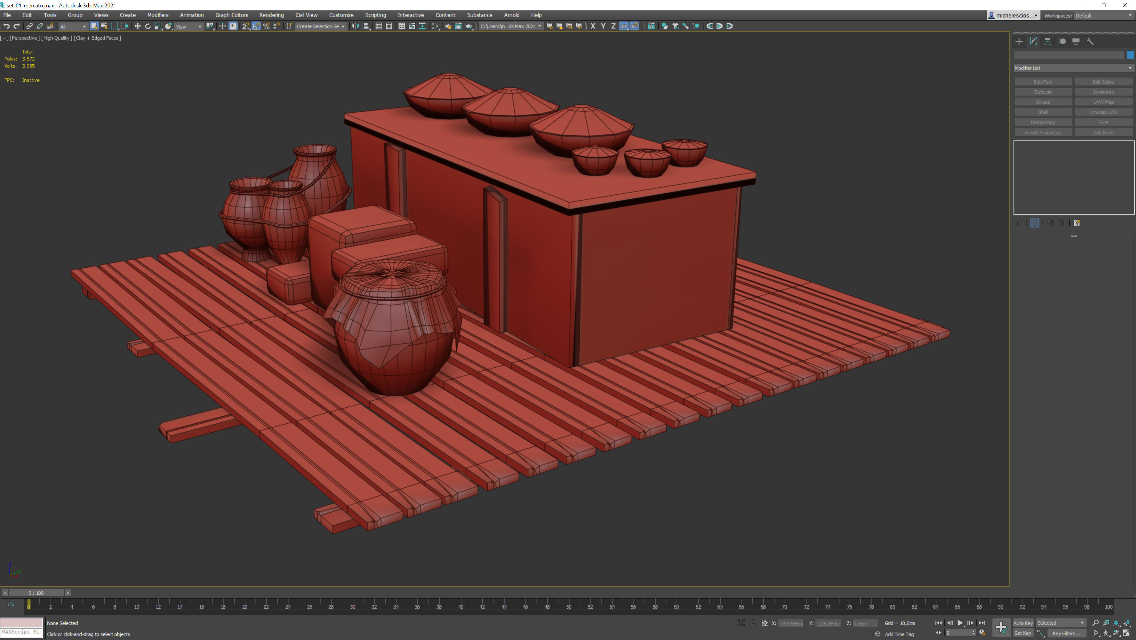 medieval market low poly 3d model Low-poly 3D model_4