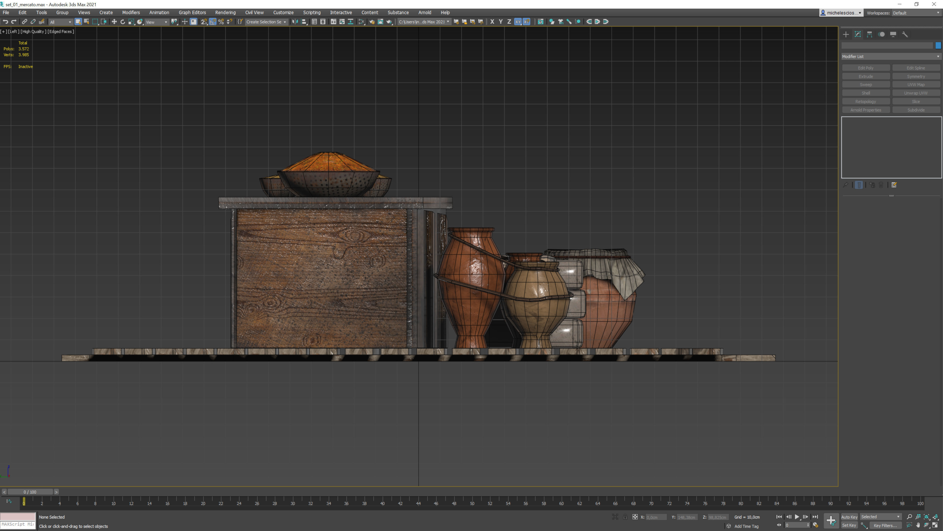 medieval market low poly 3d model Low-poly 3D model_9