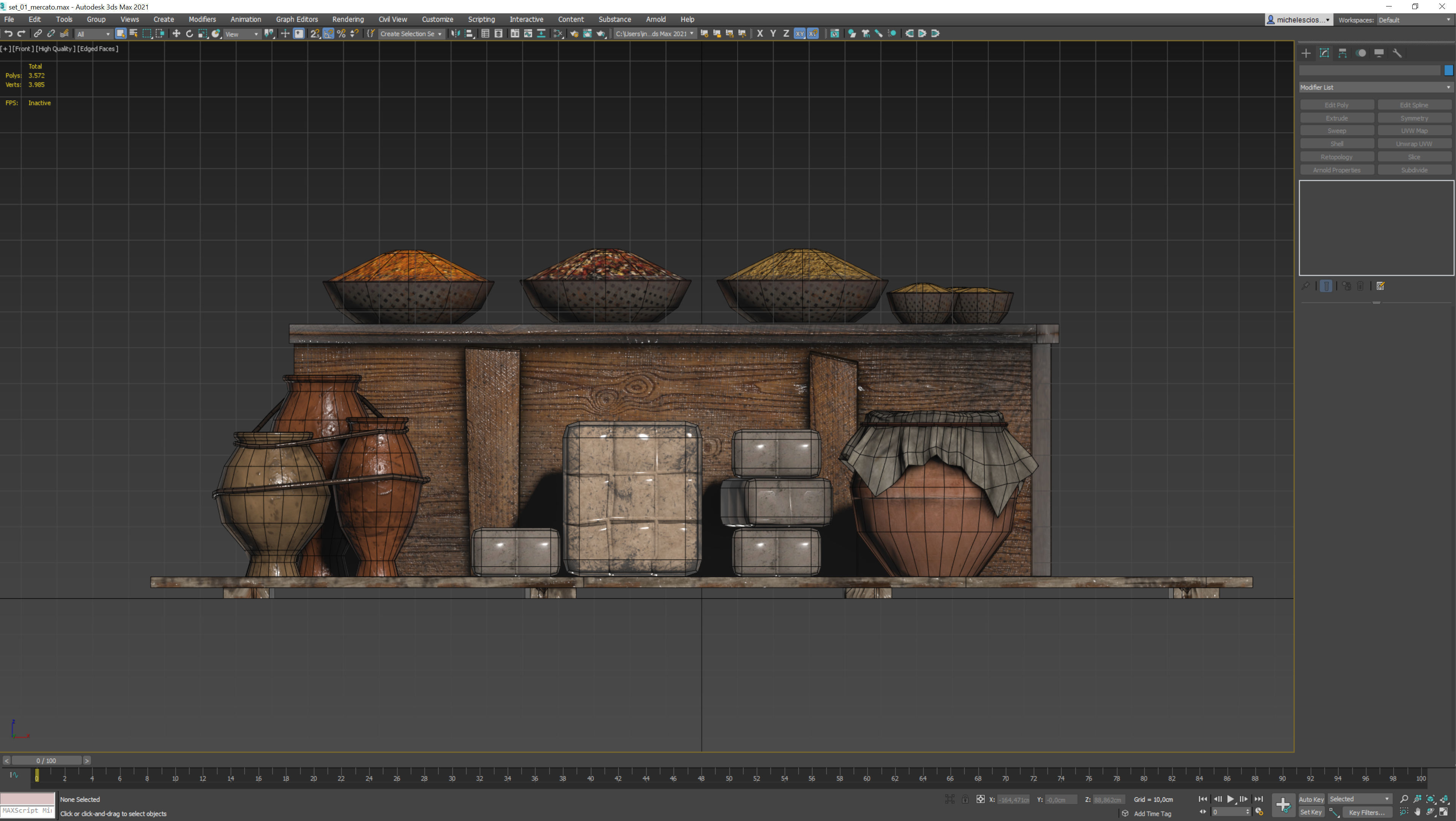 medieval market low poly 3d model Low-poly 3D model_10