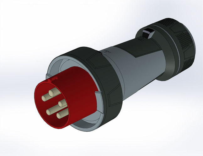Stecker PowerTOP Xtra 125A 5P IP67 3D model