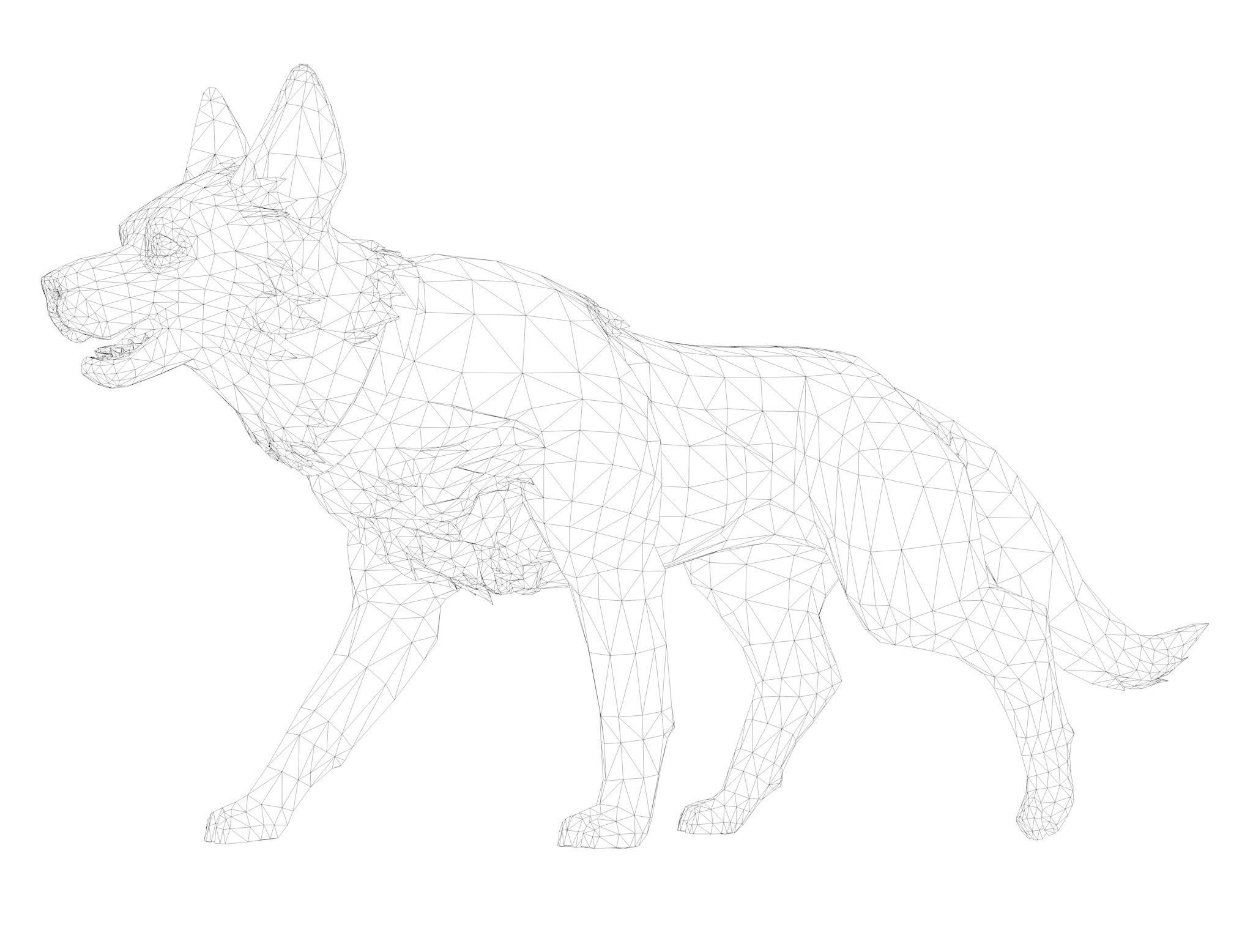 Cartoon Dog Low-poly 3D model_6