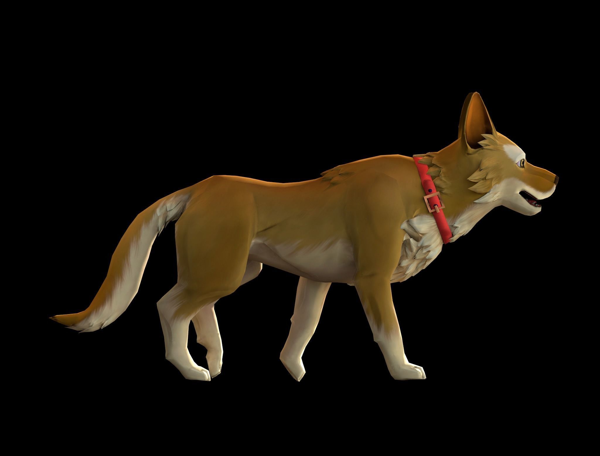 Cartoon Dog Low-poly 3D model_5