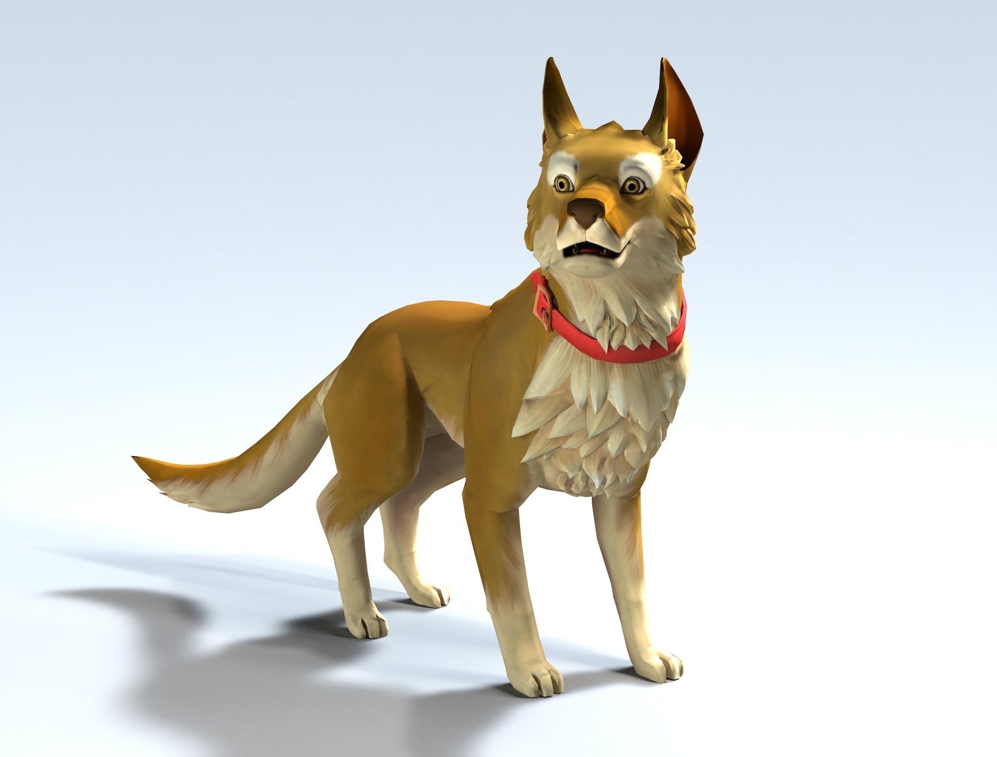 Cartoon Dog Low-poly 3D model_1