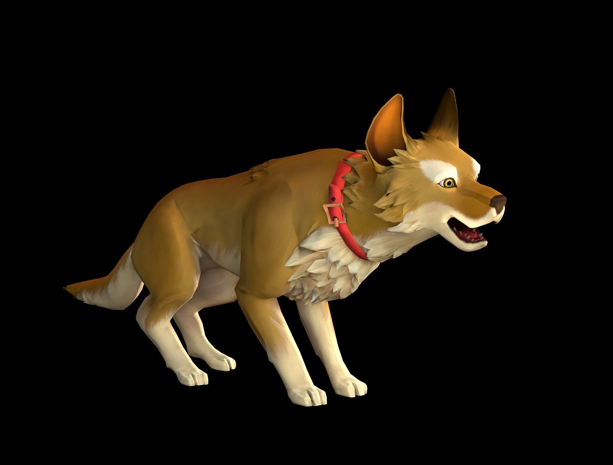 Cartoon Dog Low-poly 3D model_3