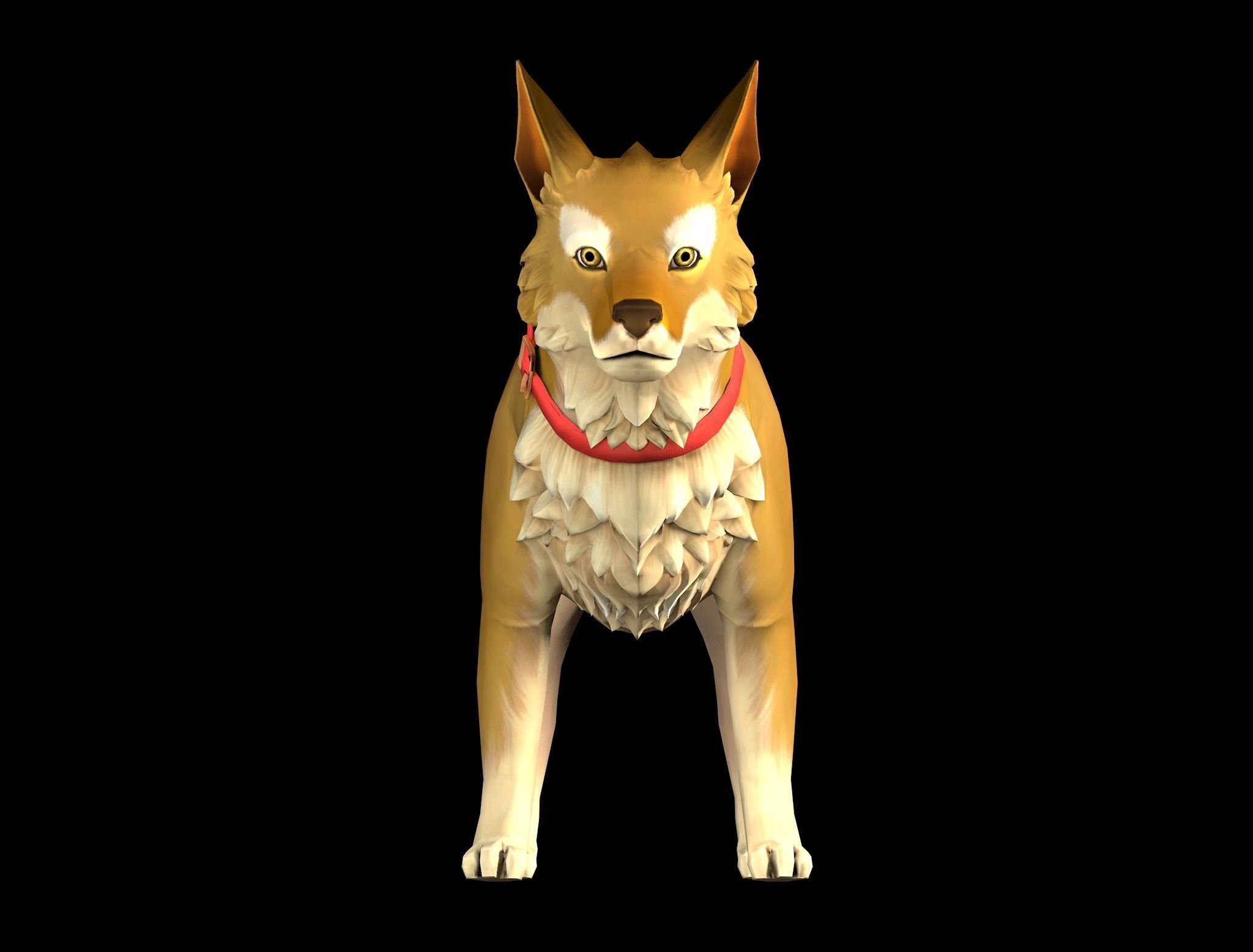 Cartoon Dog Low-poly 3D model_2