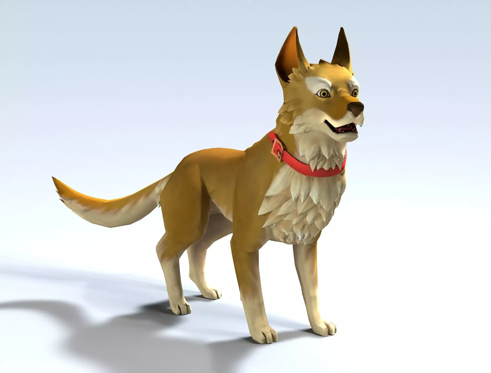 Cartoon Dog Low-poly 3D model_0