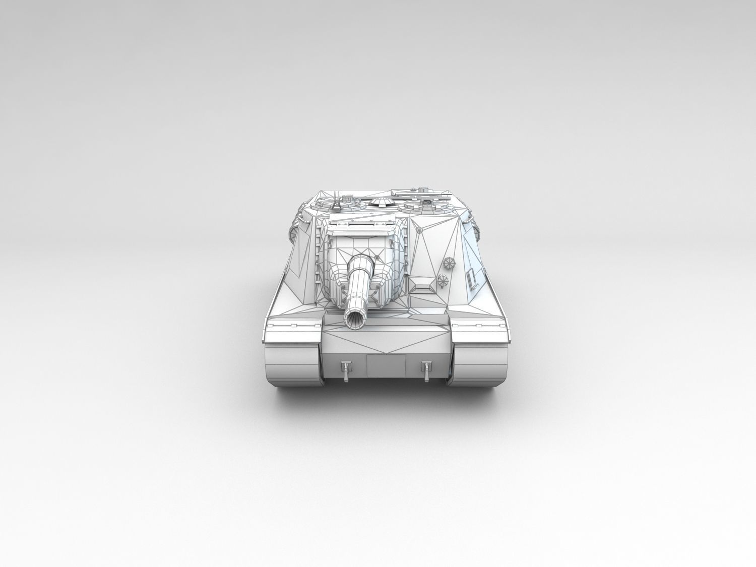 Low Poly ISU 152 self propelled gun Low-poly 3D model_7