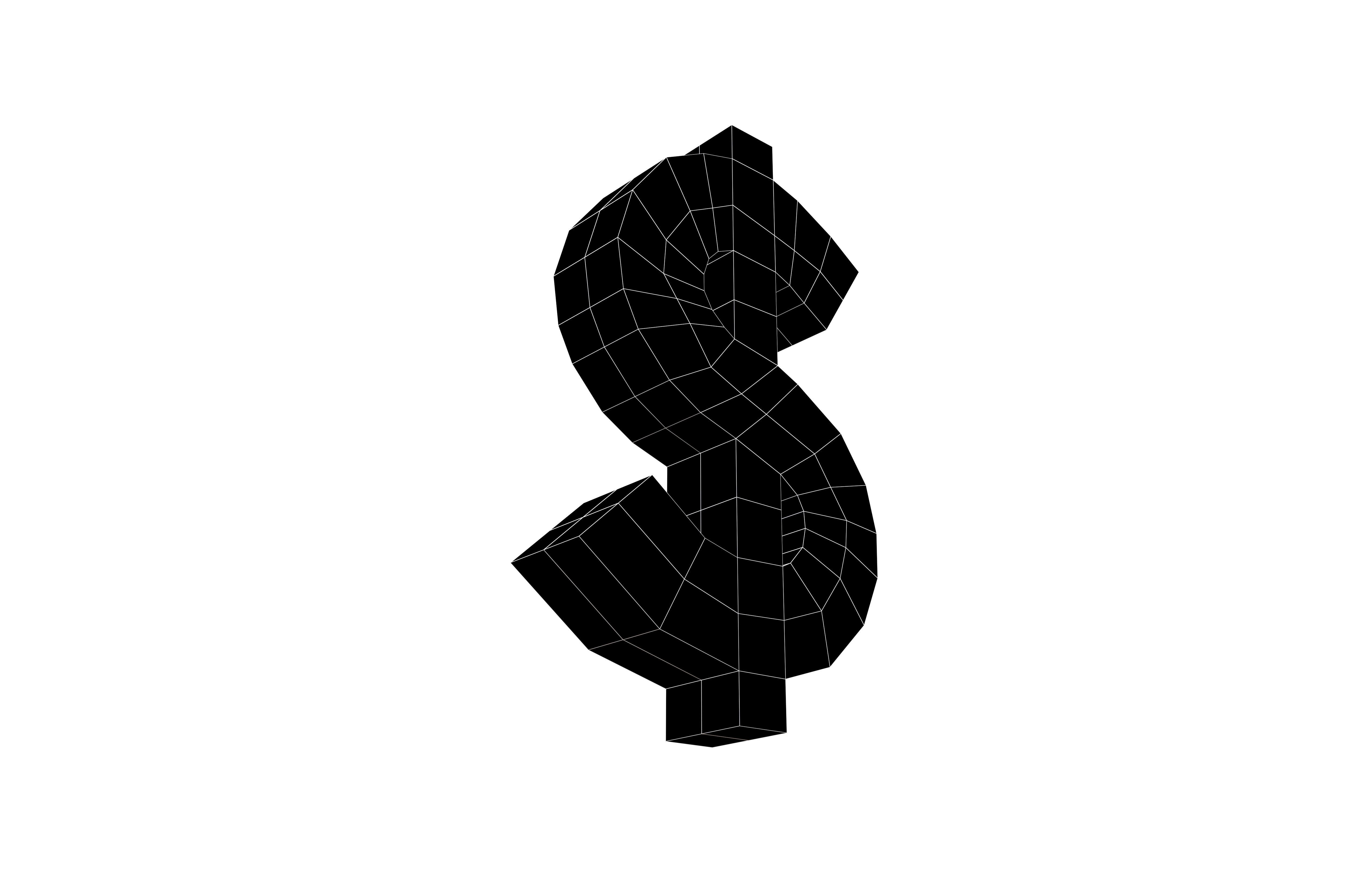 Dollar Symbol v1 002 Low-poly 3D model_7