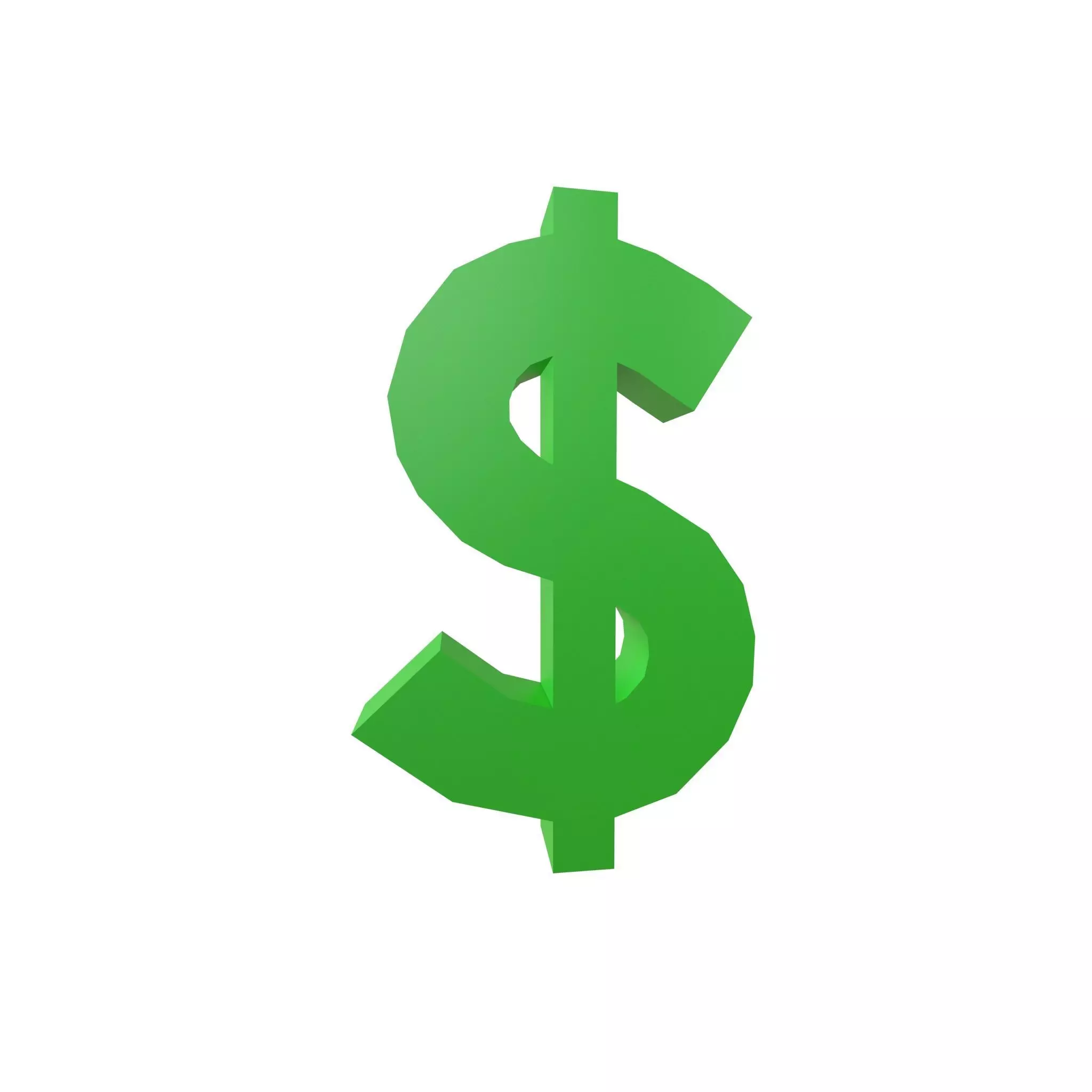 Dollar Symbol v1 002 Low-poly 3D model_0