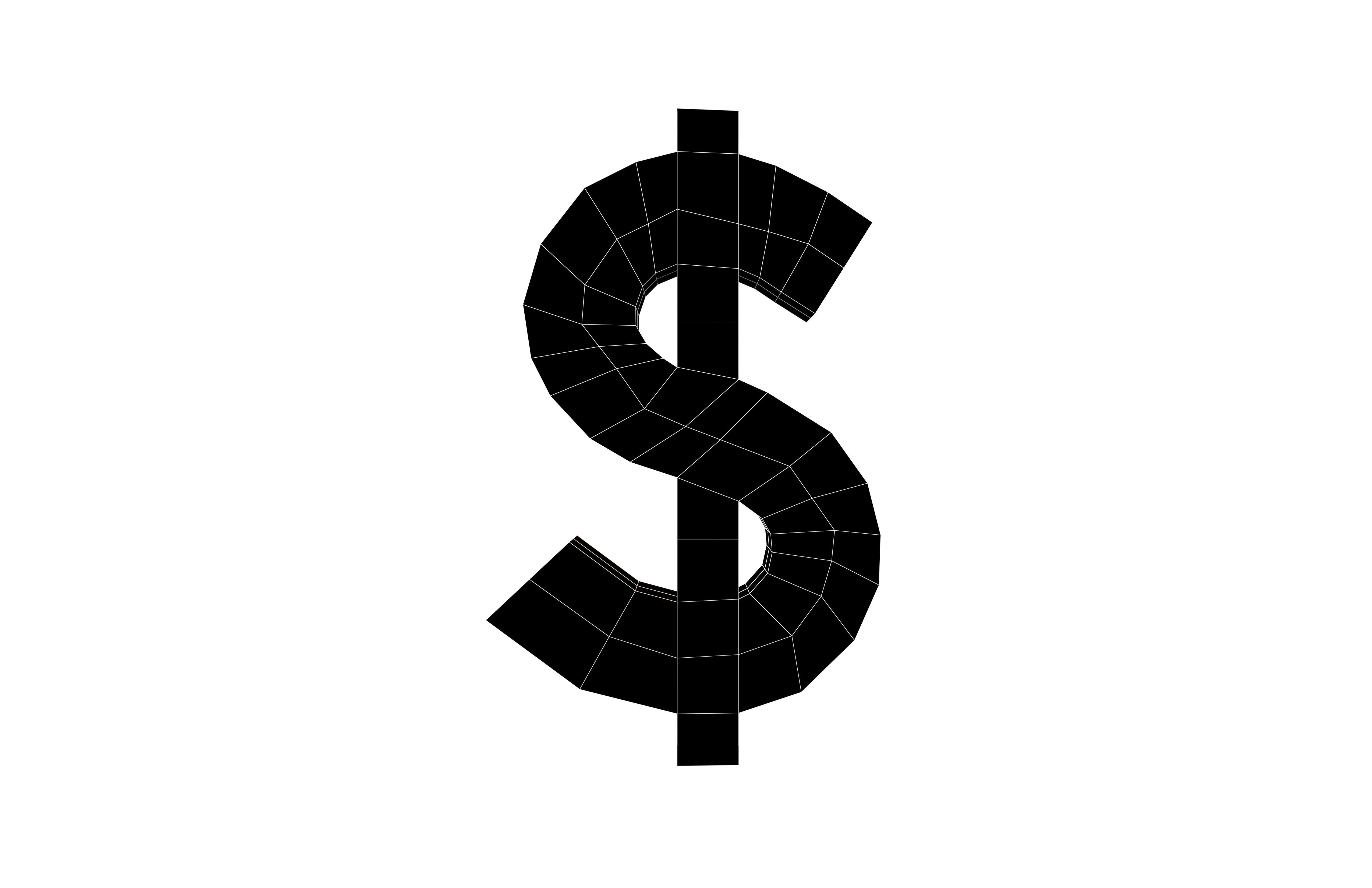 Dollar Symbol v1 002 Low-poly 3D model_5