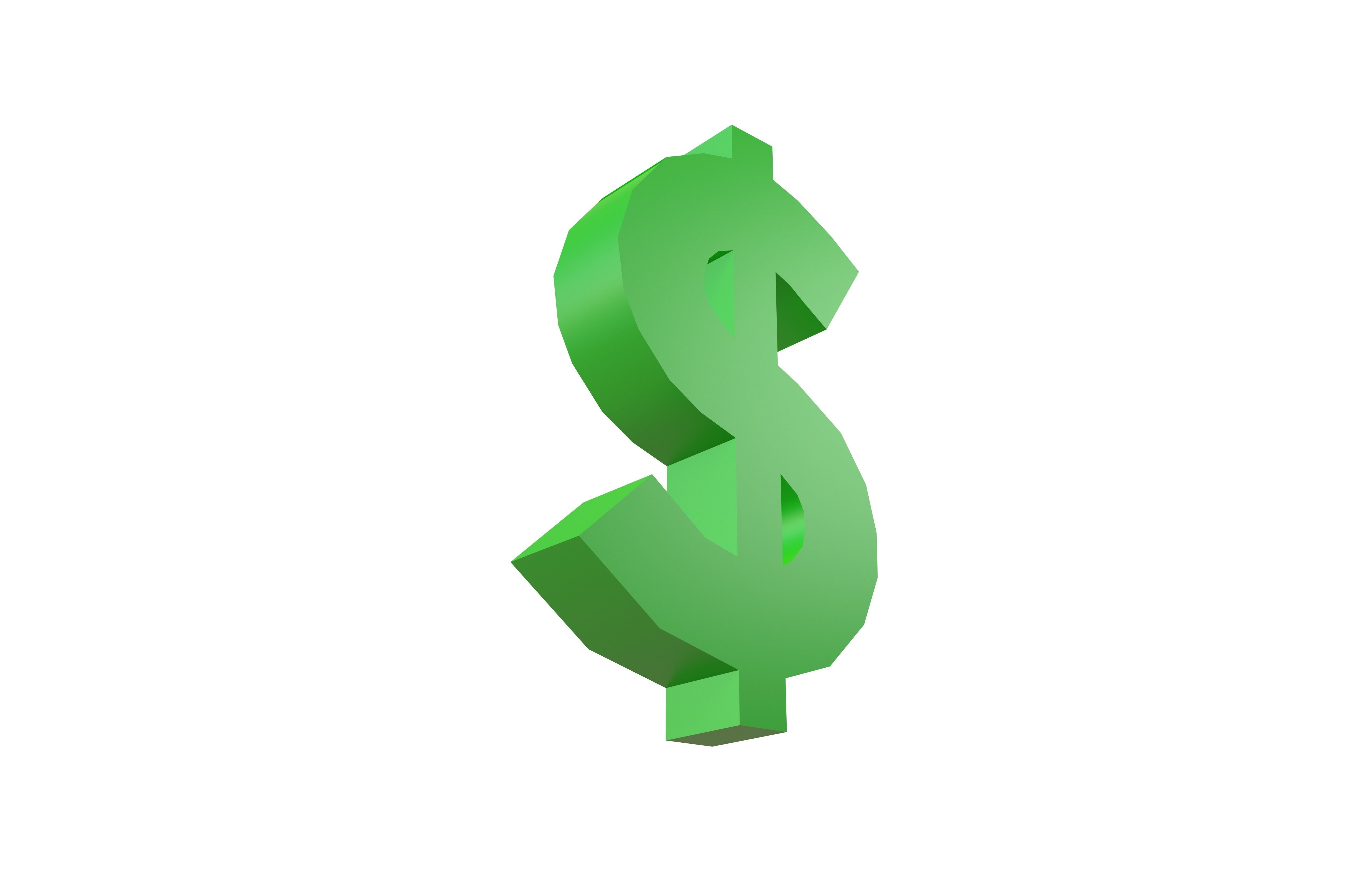 Dollar Symbol v1 002 Low-poly 3D model_3