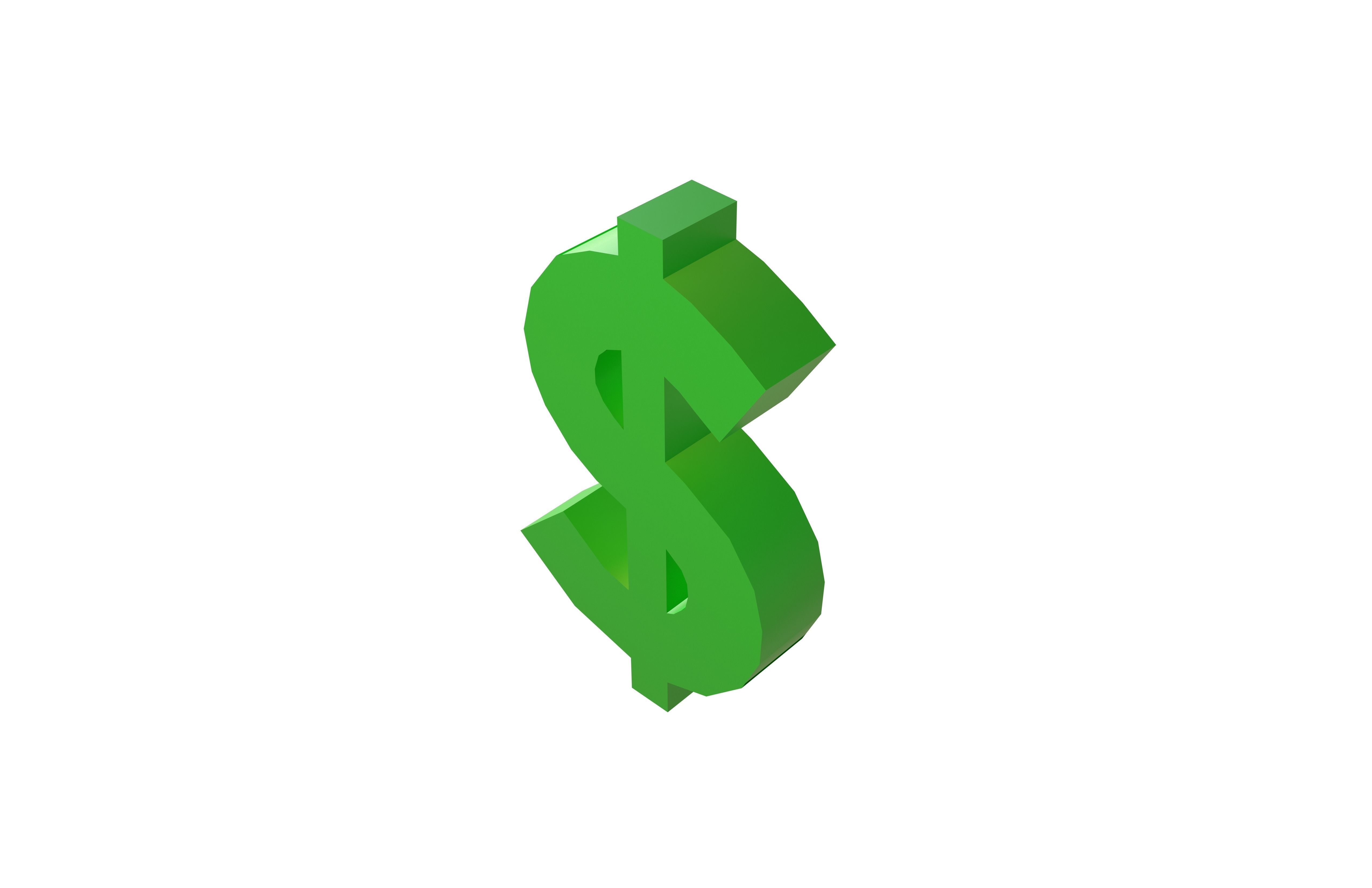 Dollar Symbol v1 002 Low-poly 3D model_2