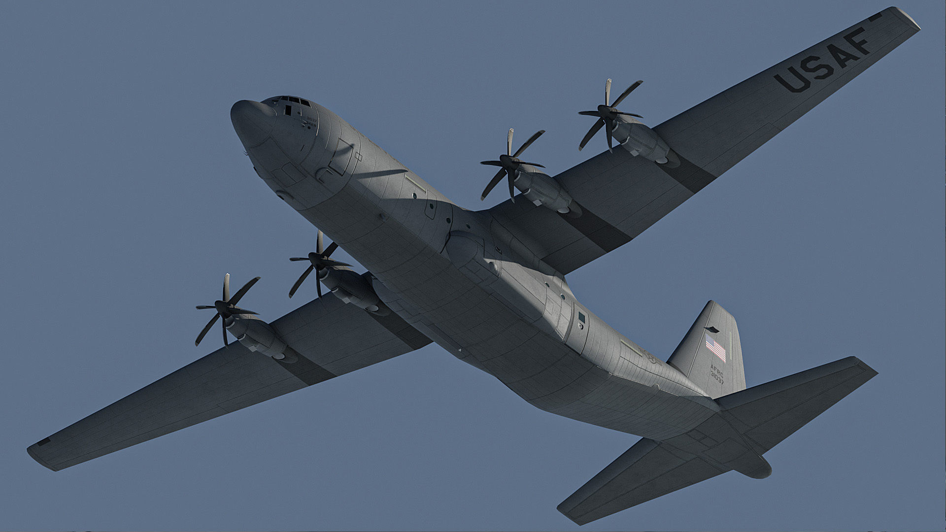 C130 Super Hercules Low-poly 3D model_12