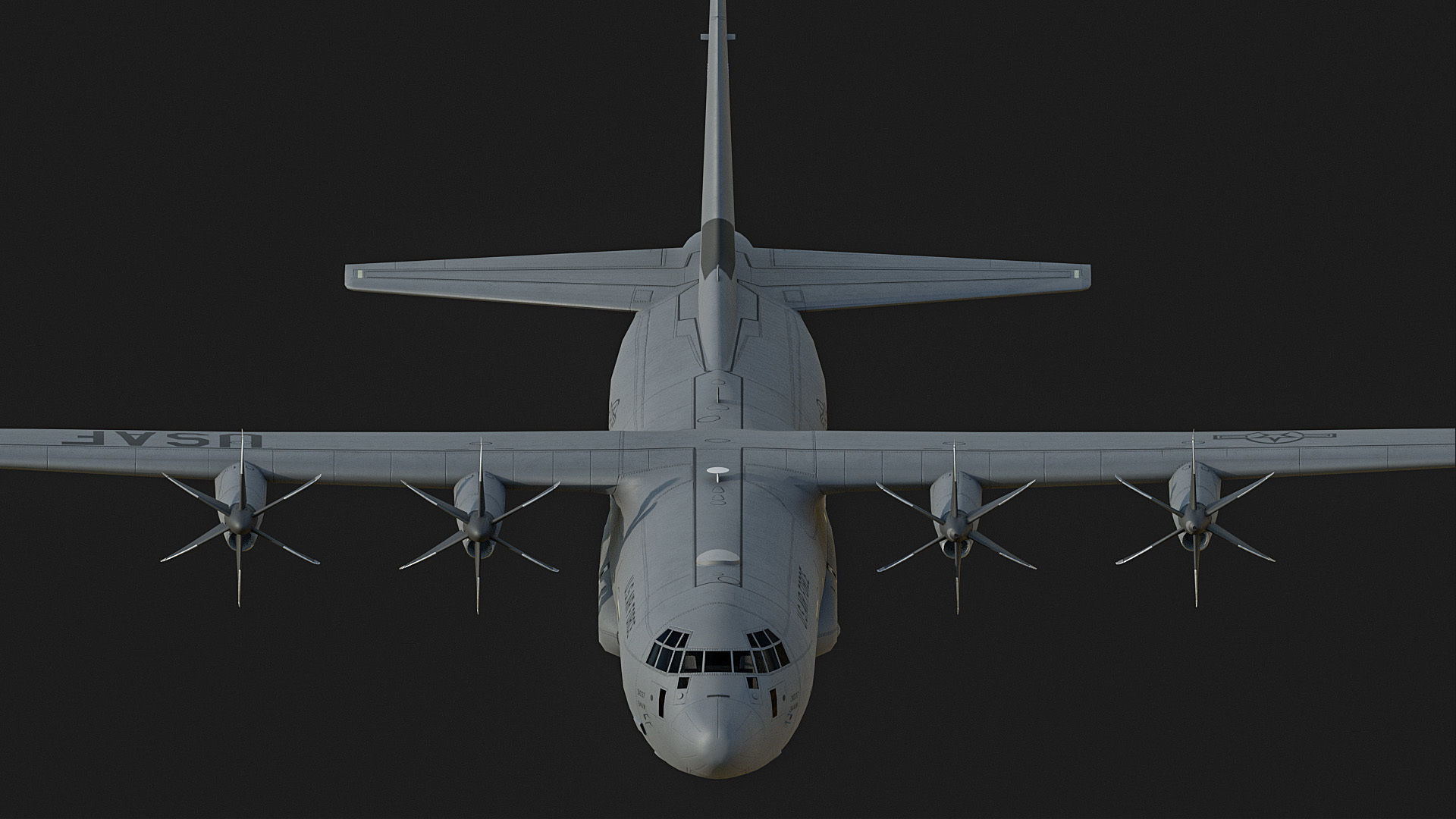 C130 Super Hercules Low-poly 3D model_5