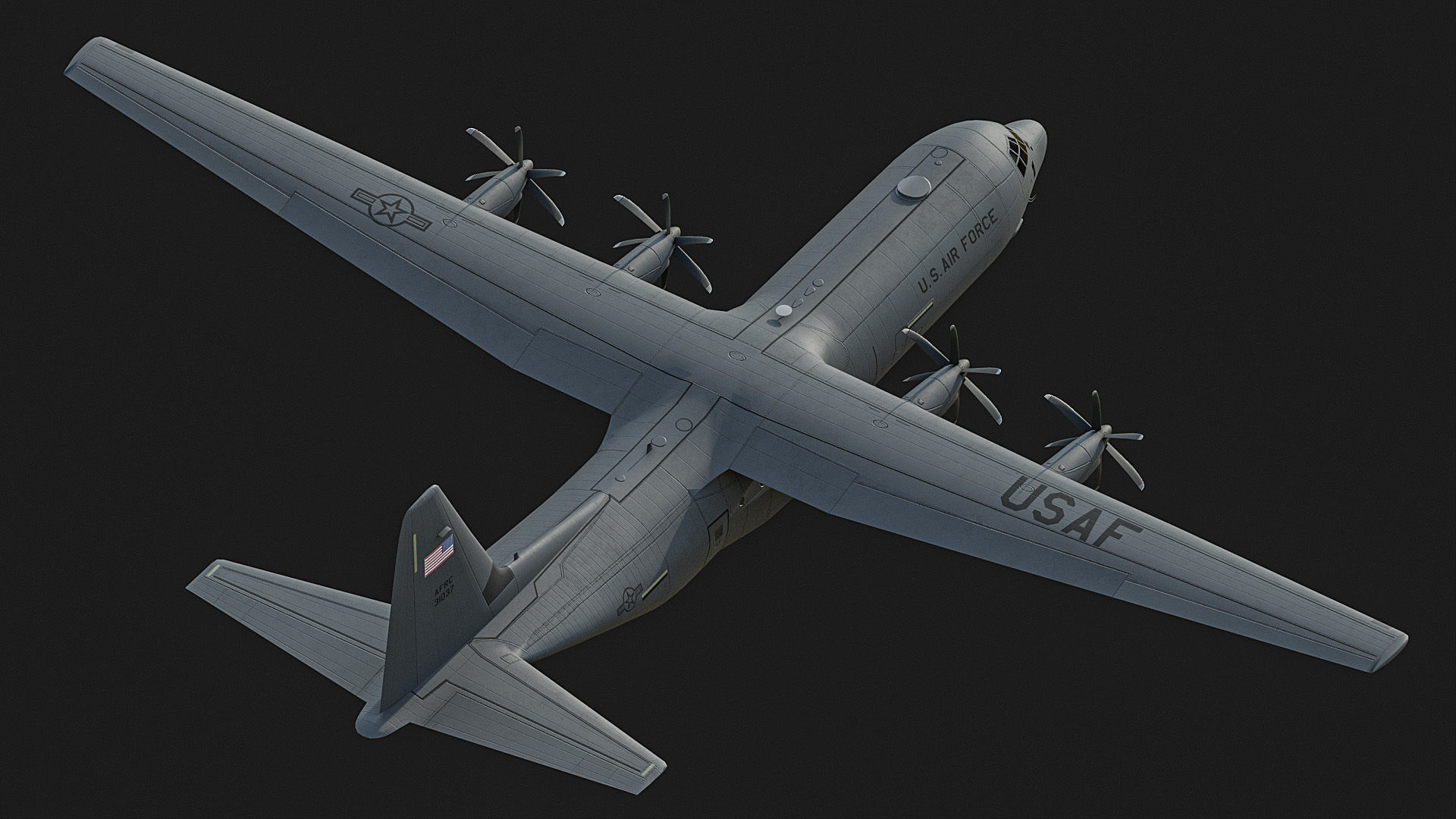 C130 Super Hercules Low-poly 3D model_3