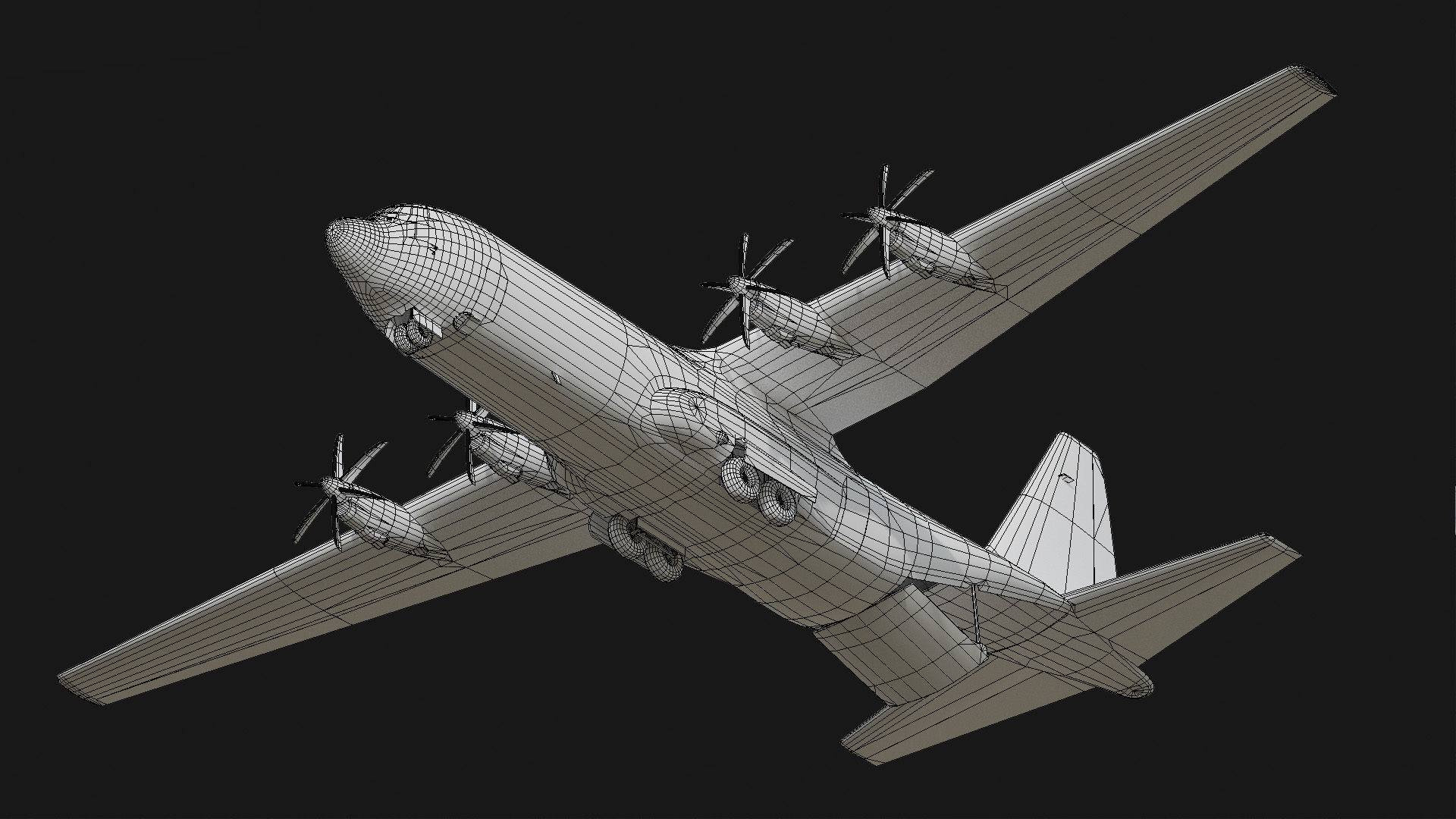 C130 Super Hercules Low-poly 3D model_15