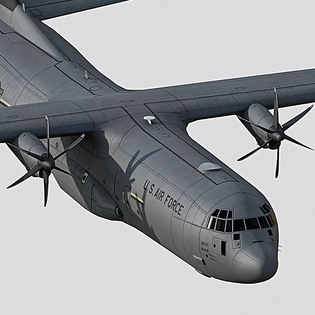C130 Super Hercules Low-poly 3D model_0