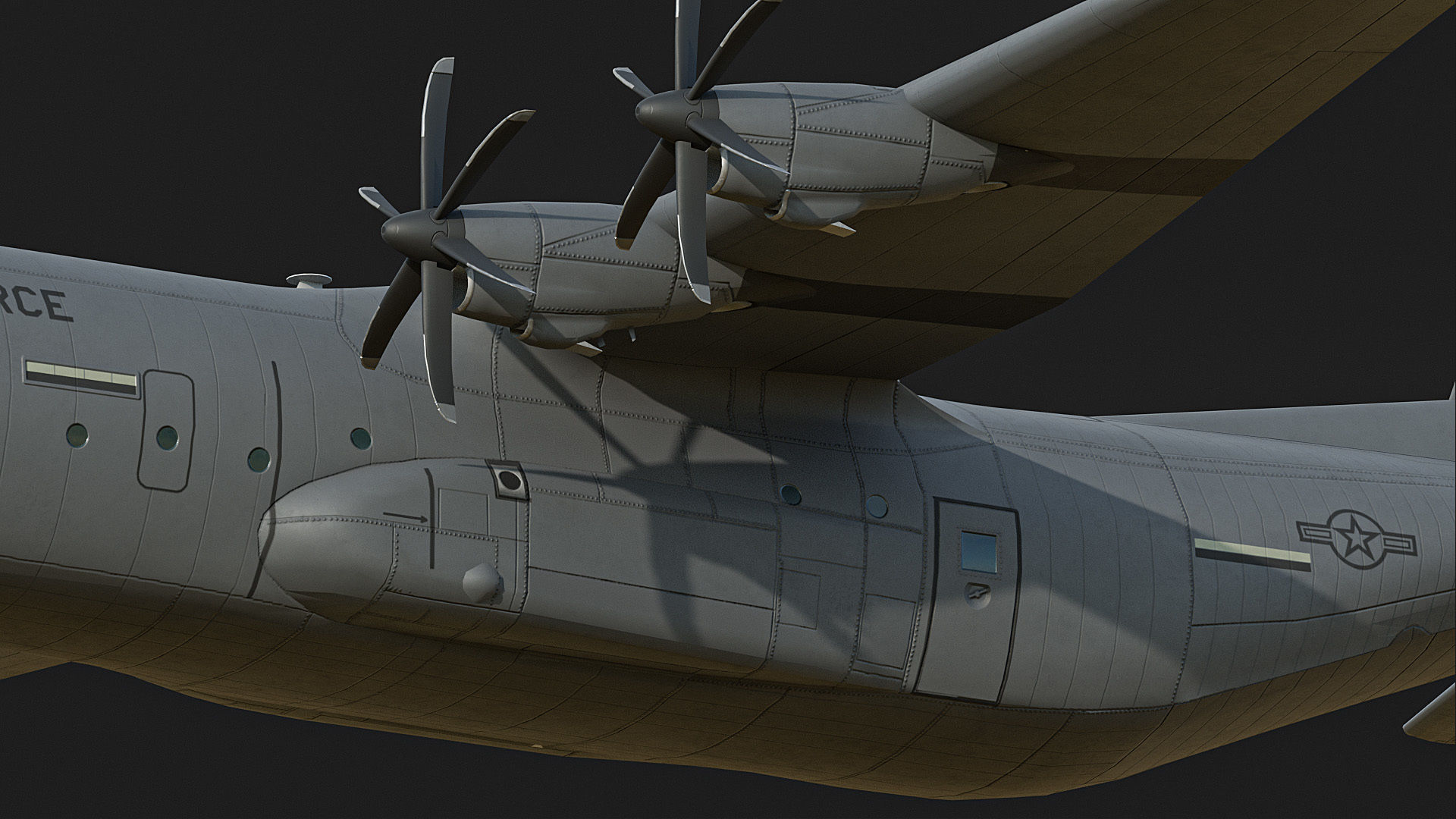 C130 Super Hercules Low-poly 3D model_7