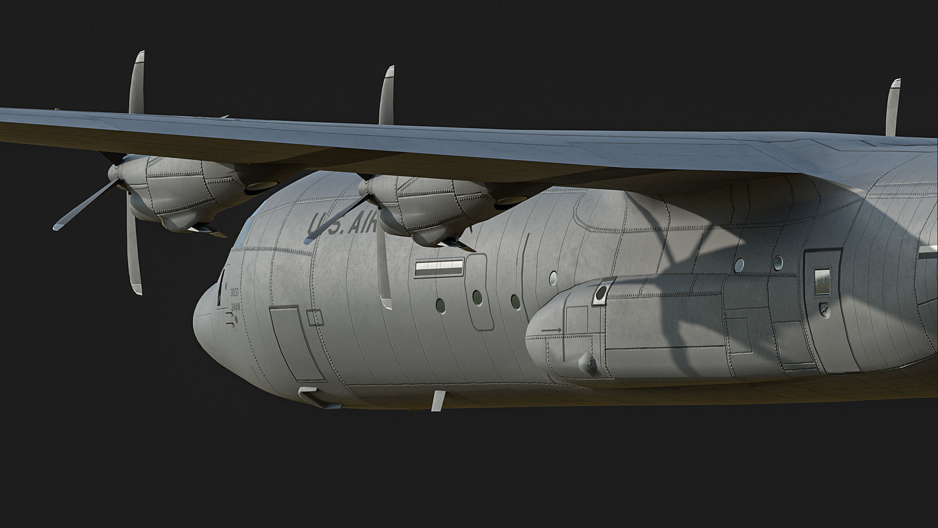 C130 Super Hercules Low-poly 3D model_6