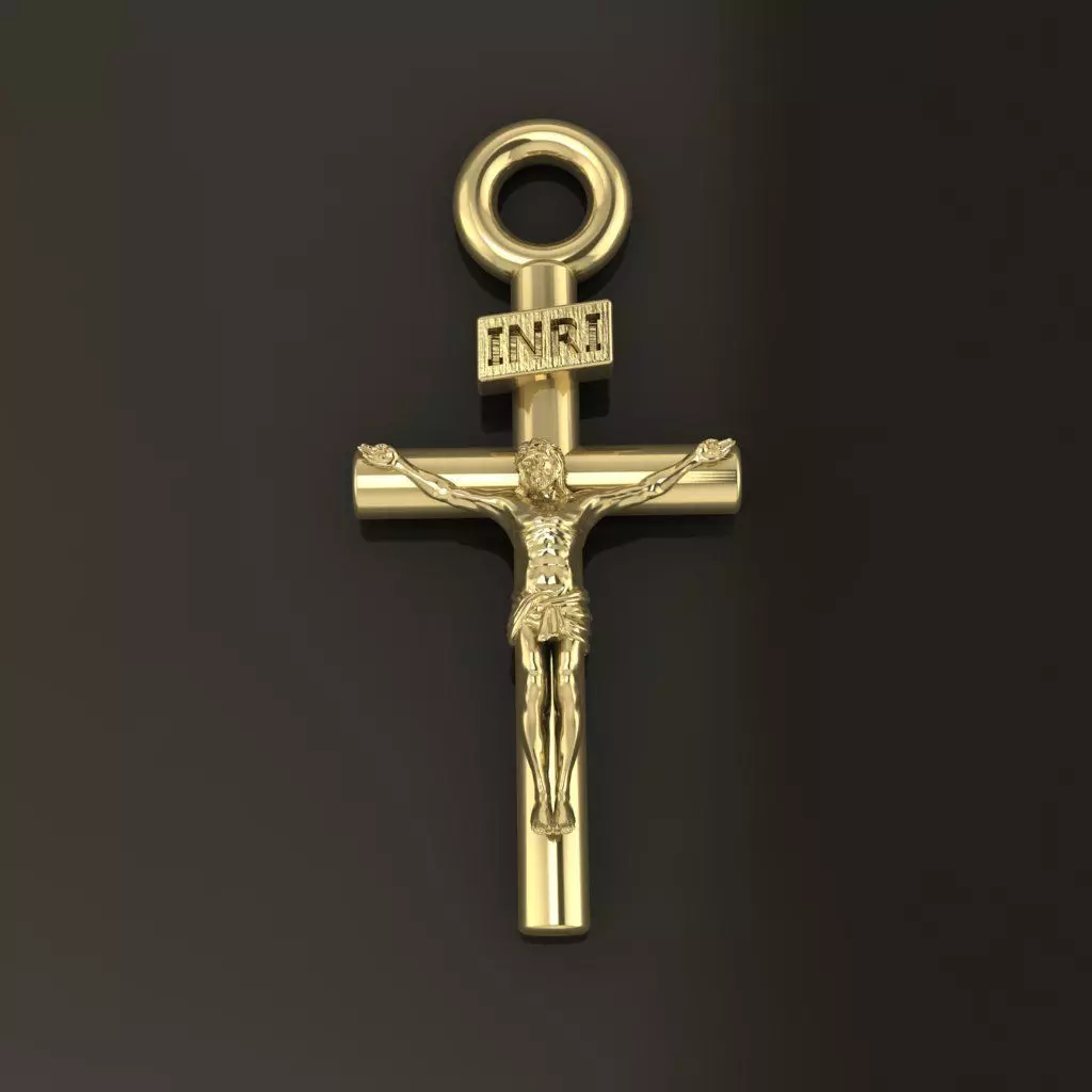JESUS CROSS PENDANT SMALL SIZE 3D print model_0