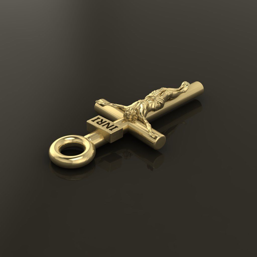 JESUS CROSS PENDANT SMALL SIZE 3D print model_5