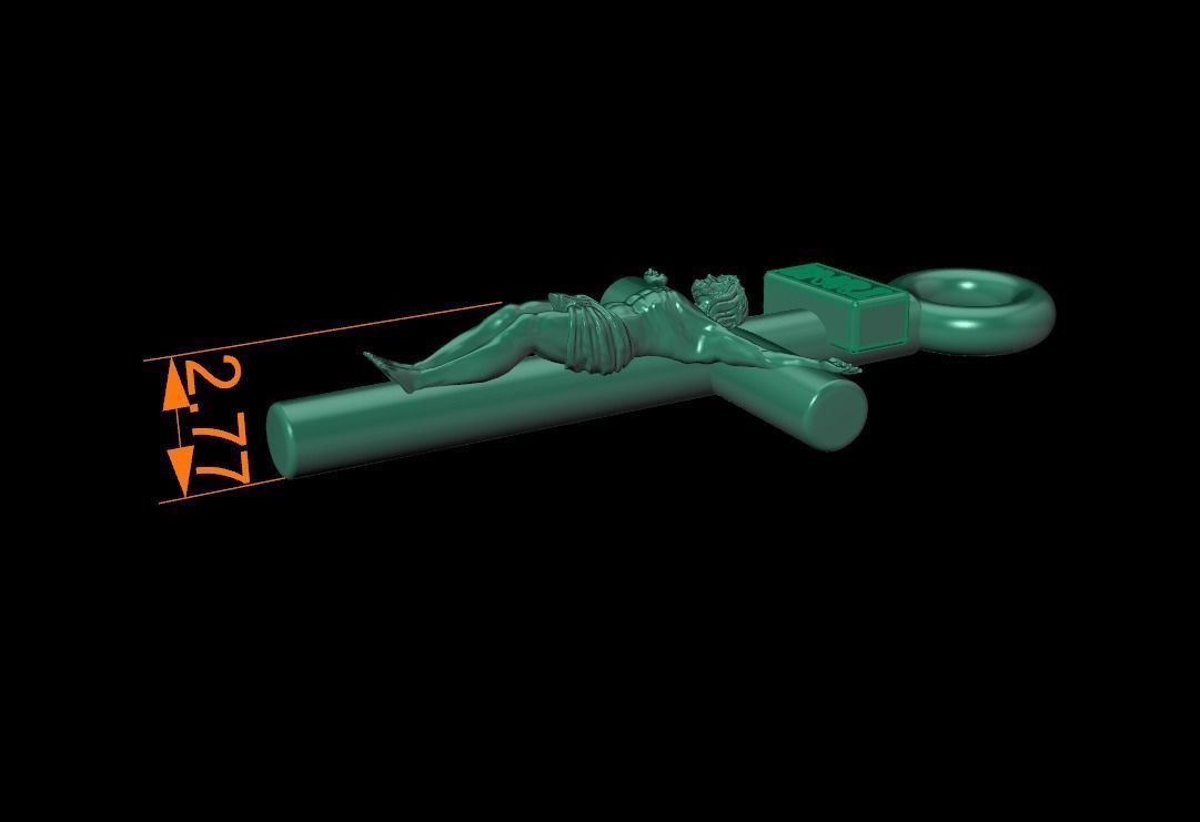 JESUS CROSS PENDANT SMALL SIZE 3D print model_10