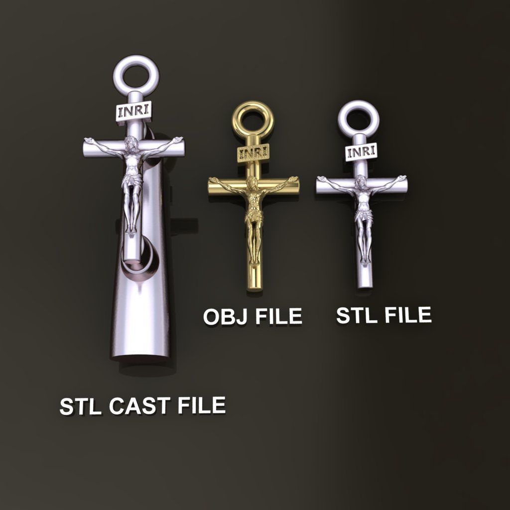 JESUS CROSS PENDANT SMALL SIZE 3D print model_2