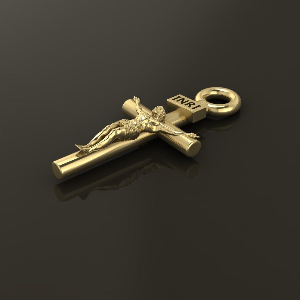 JESUS CROSS PENDANT SMALL SIZE 3D print model_4