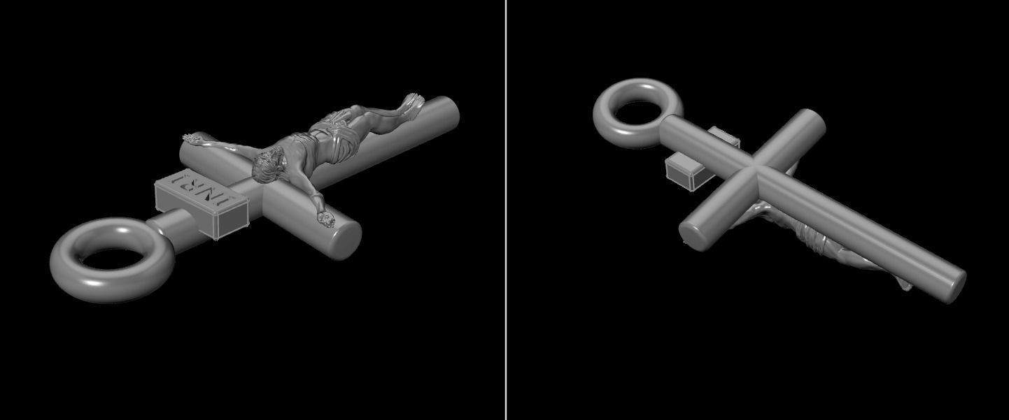 JESUS CROSS PENDANT SMALL SIZE 3D print model_13