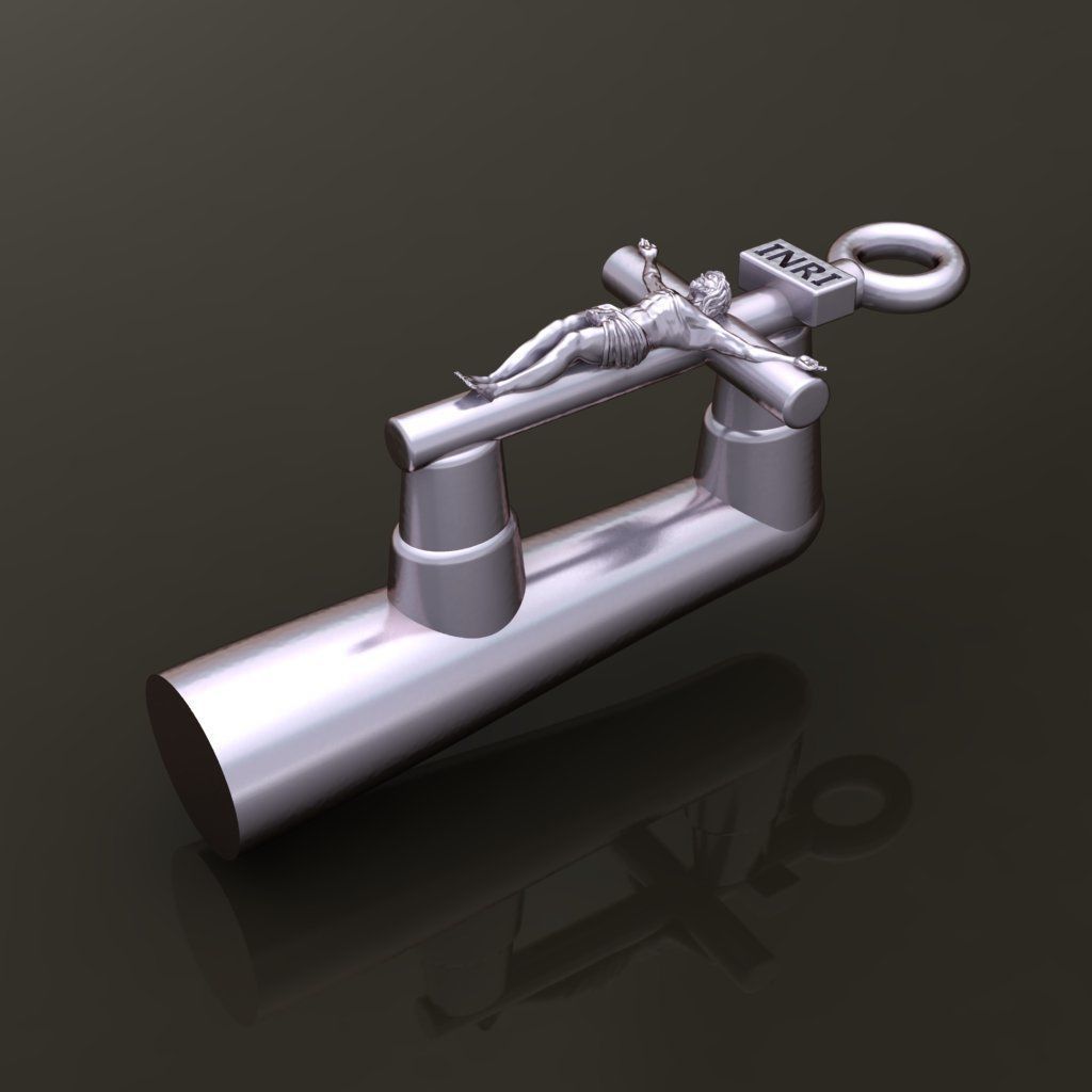 JESUS CROSS PENDANT SMALL SIZE 3D print model_7