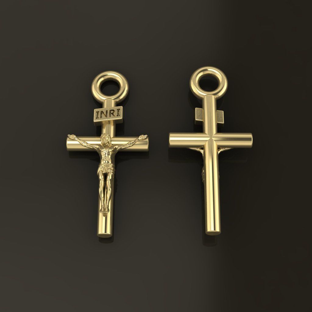 JESUS CROSS PENDANT SMALL SIZE 3D print model_1