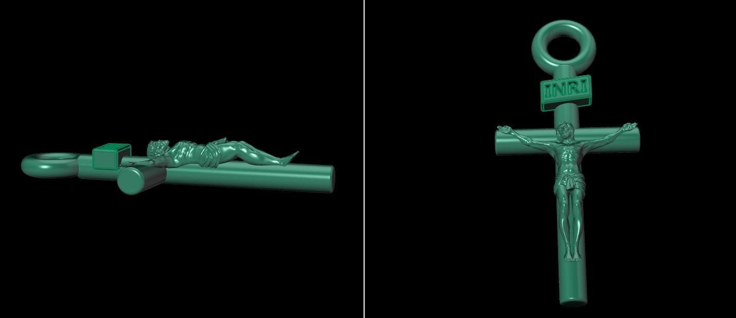 JESUS CROSS PENDANT SMALL SIZE 3D print model_12
