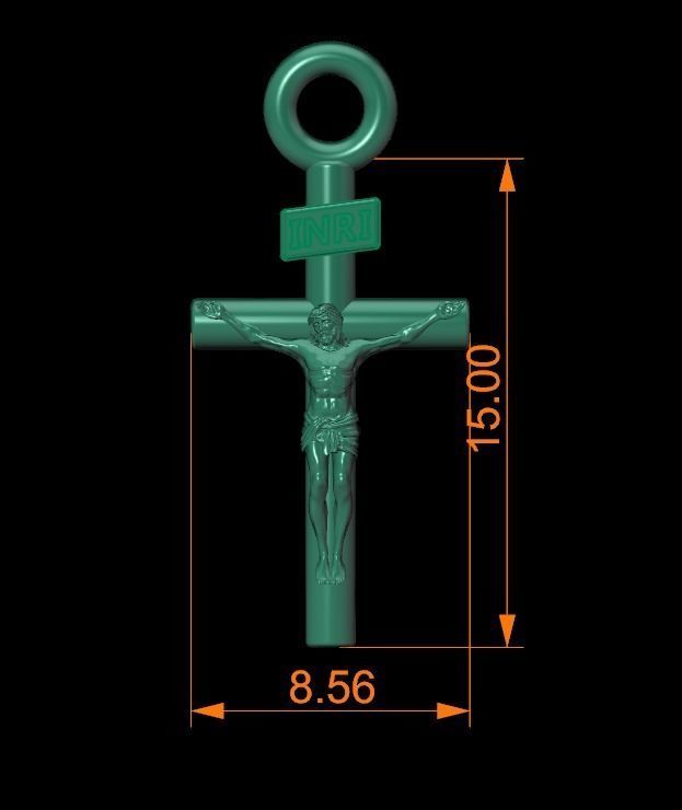 JESUS CROSS PENDANT SMALL SIZE 3D print model_9