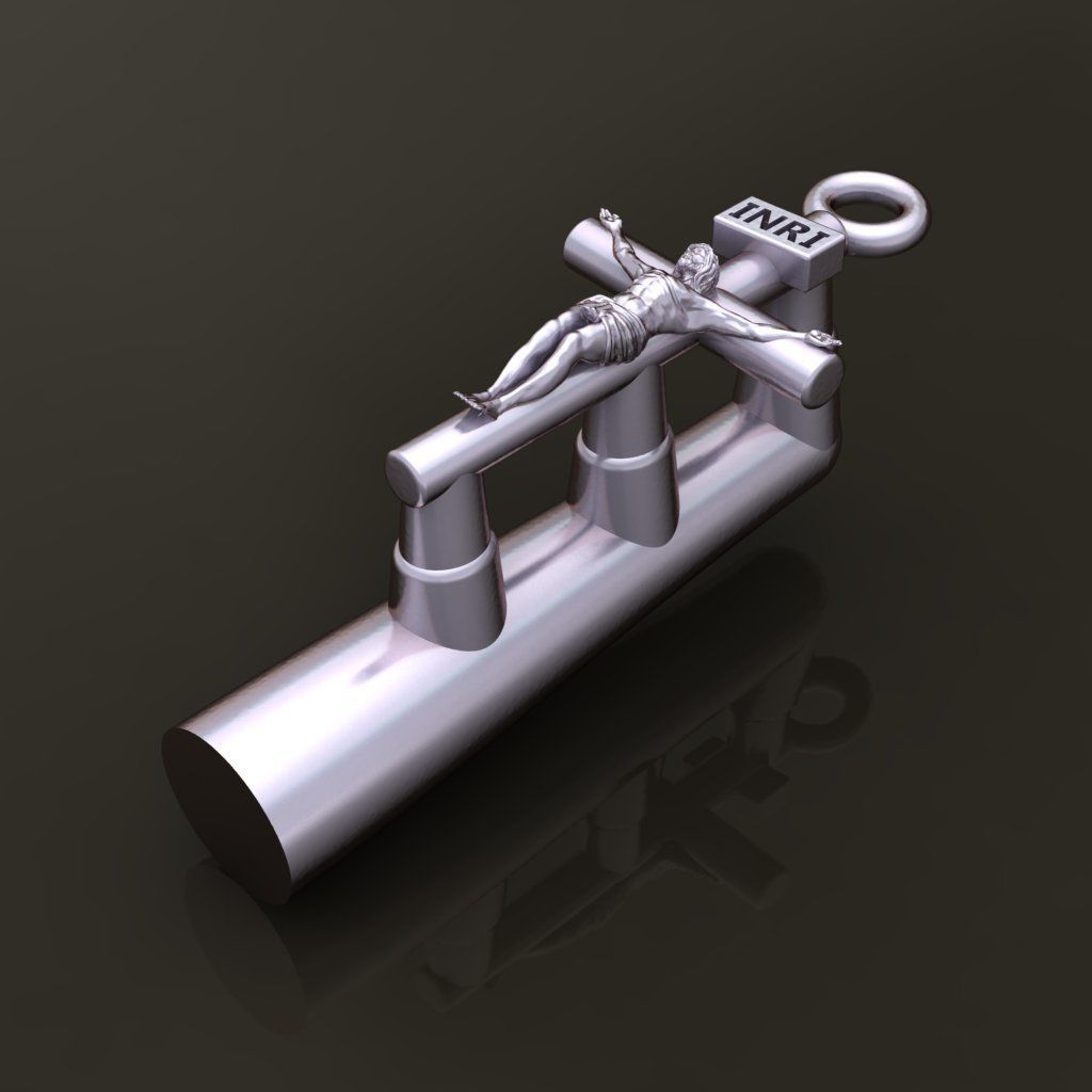 JESUS CROSS PENDANT MID SIZE 3D print model_7