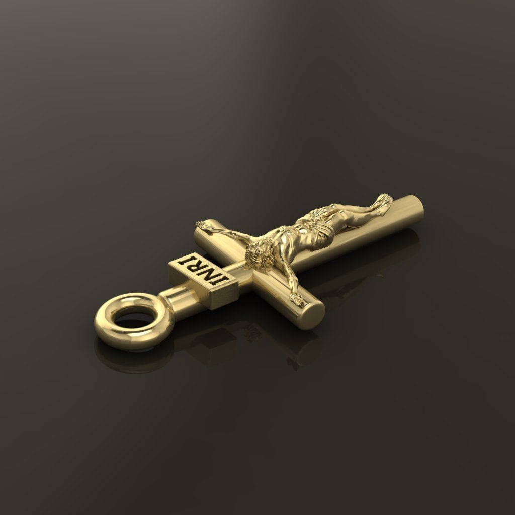 JESUS CROSS PENDANT MID SIZE 3D print model_4