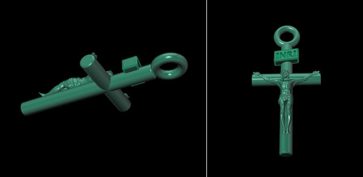 JESUS CROSS PENDANT MID SIZE 3D print model_11