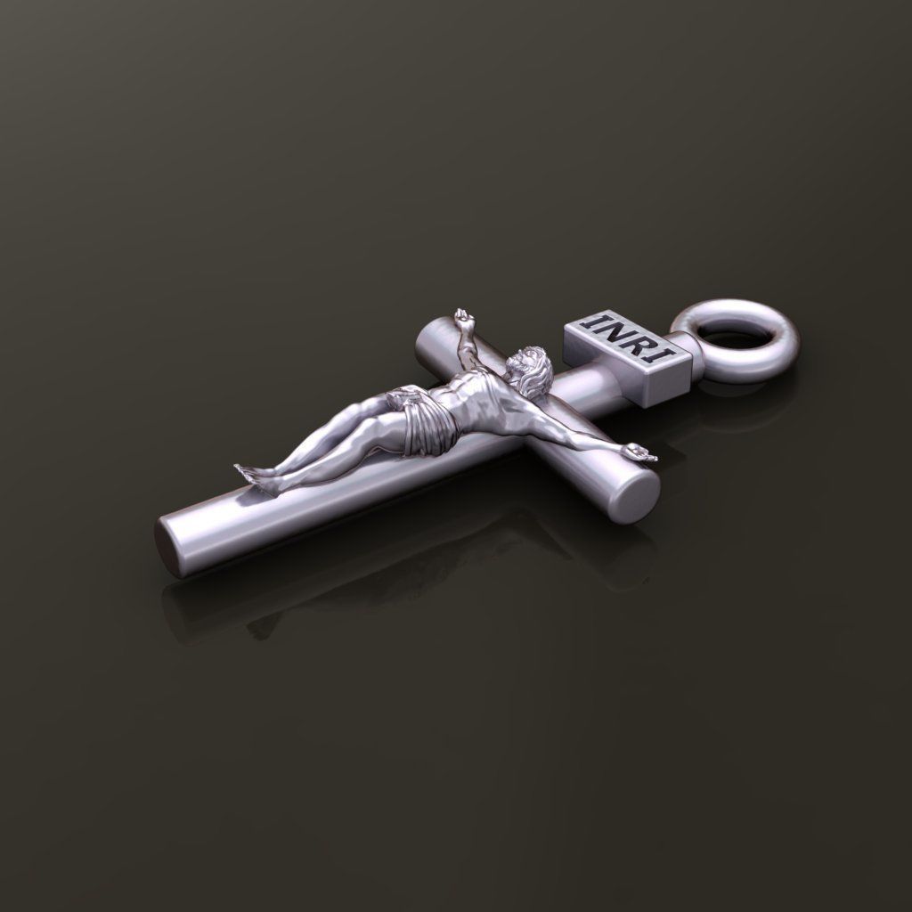 JESUS CROSS PENDANT MID SIZE 3D print model_6