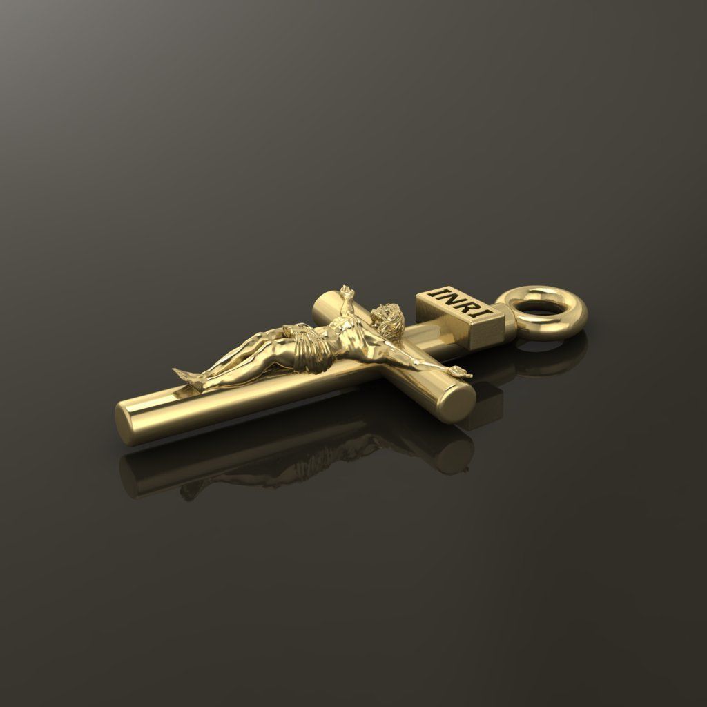 JESUS CROSS PENDANT MID SIZE 3D print model_3