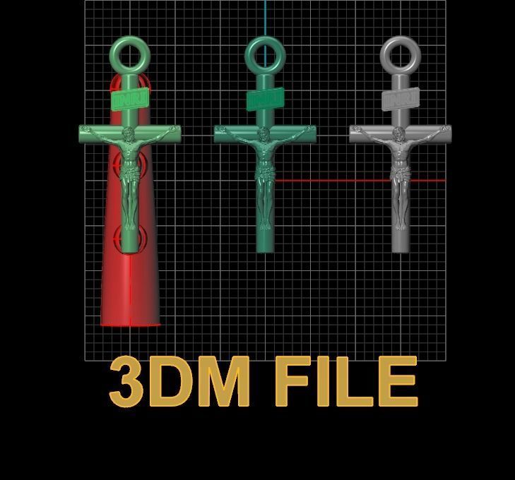 JESUS CROSS PENDANT MID SIZE 3D print model_2