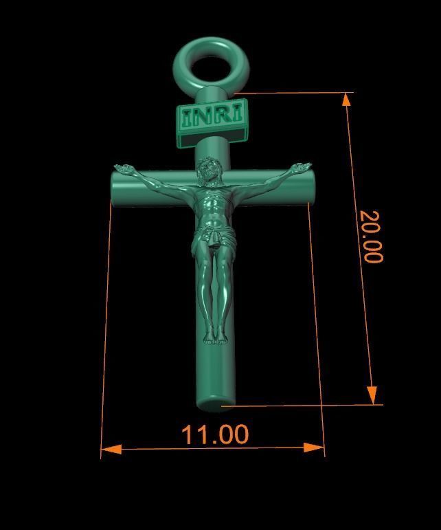 JESUS CROSS PENDANT MID SIZE 3D print model_9