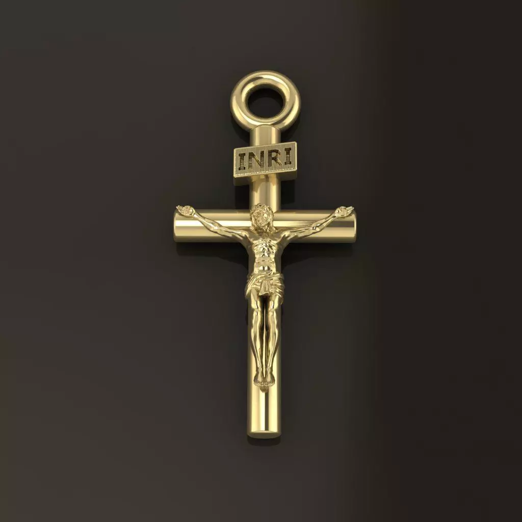 JESUS CROSS PENDANT MID SIZE 3D print model_0