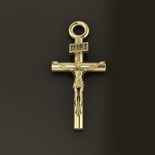 JESUS CROSS PENDANT MID SIZE  3D print model