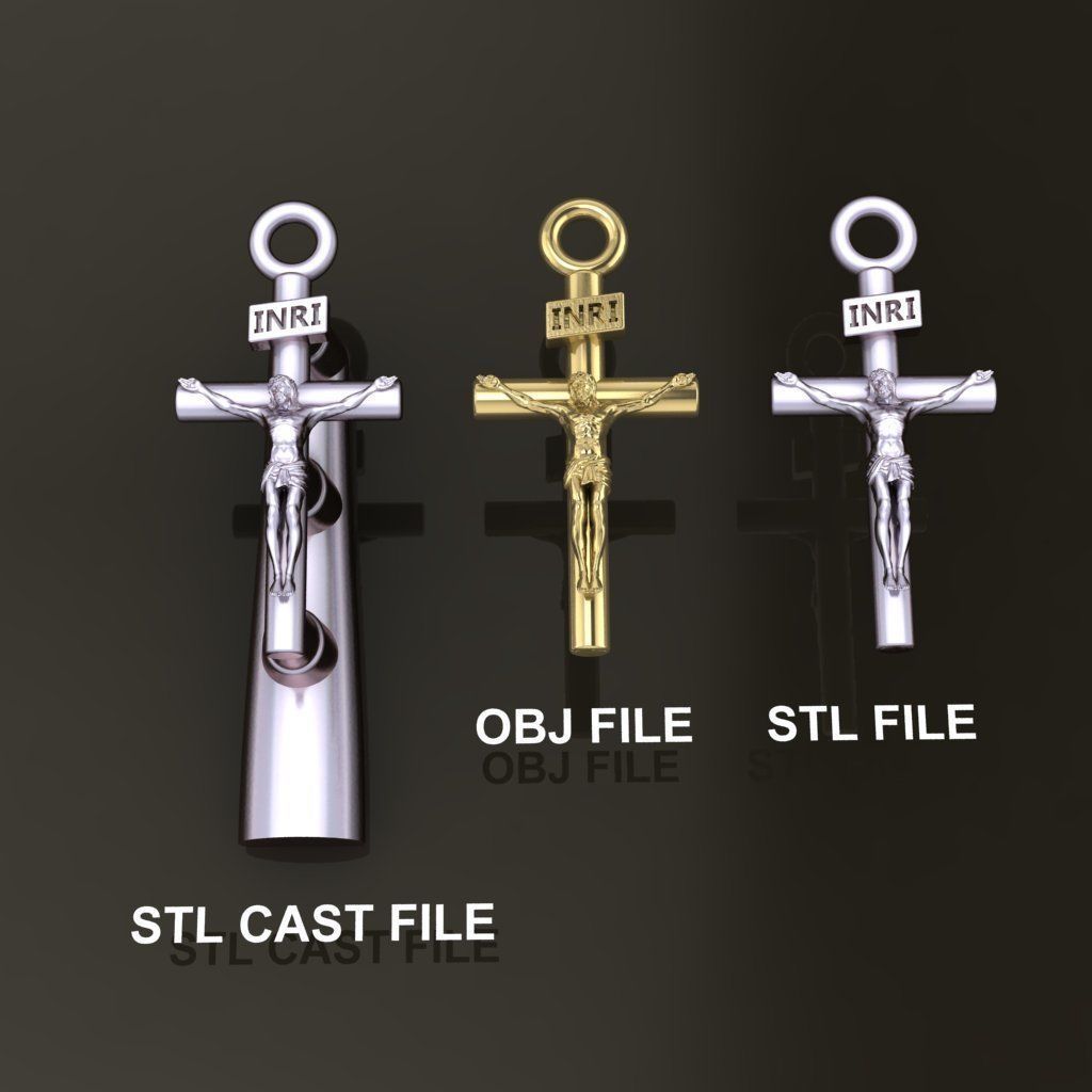 JESUS CROSS PENDANT MID SIZE 3D print model_1